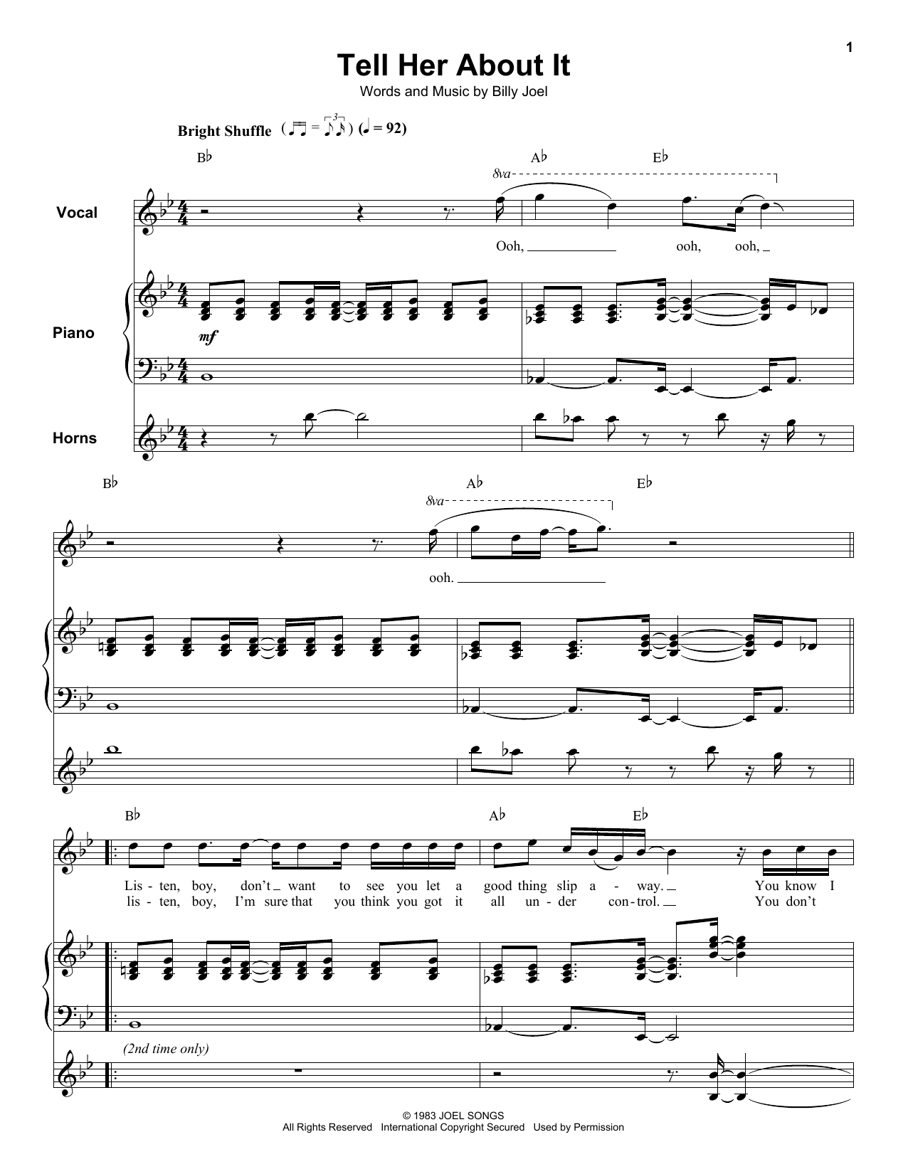 Product gallery: Page 1 of 1 Tell Her About It, Billy Joel