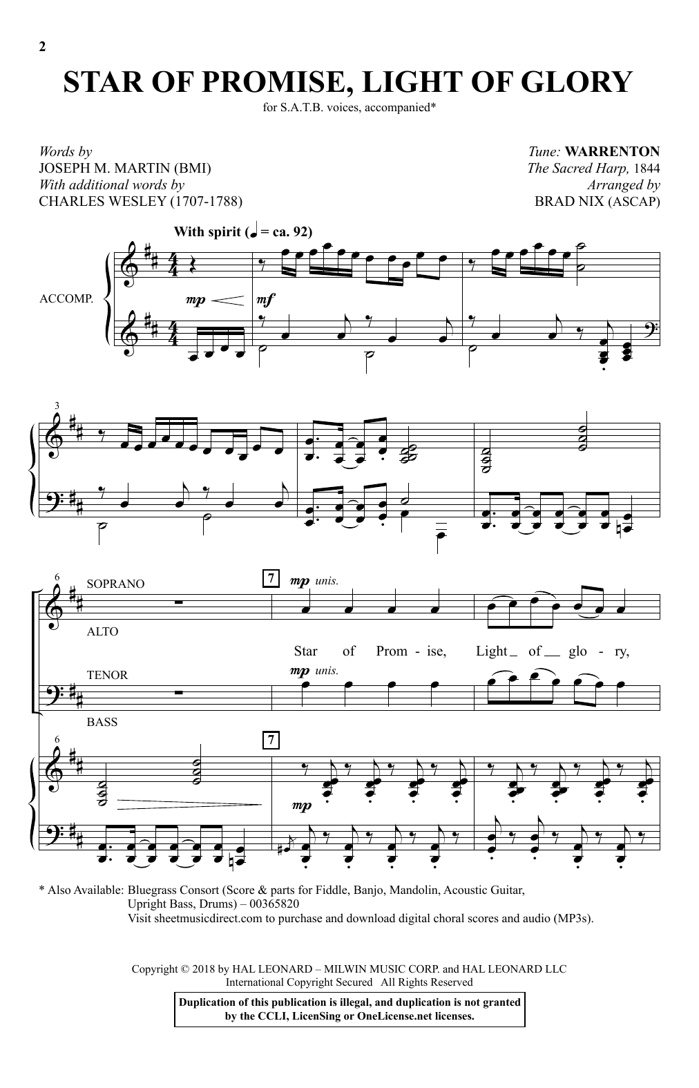 Product picture to: Star Of Promise, Light Of Glory (arr. Brad Nix)