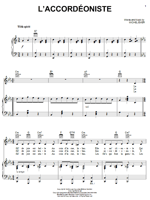 Produktgalerie: Seite 1 von 1 L'Accordeoniste, Edith Piaf, Gesang, Gitarre, Klavier
