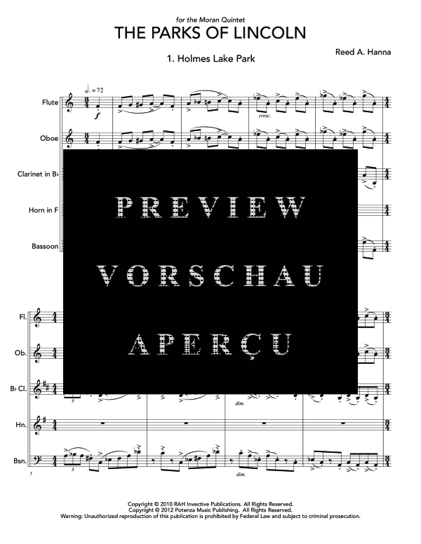 Produktgalerie: Seite 5 von 11 Parks of Lincoln, The, , (Holzbläser Quintett)