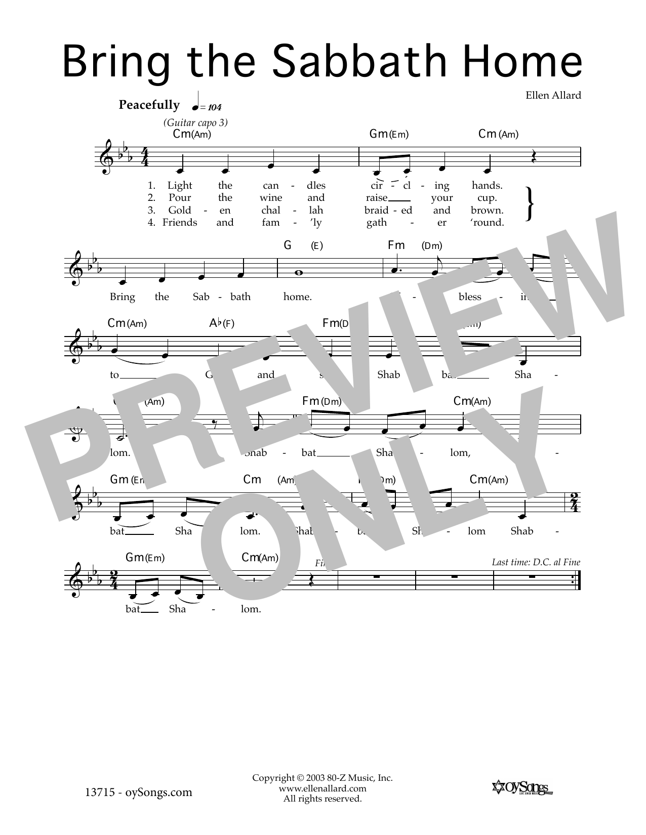 Product gallery: Page 1 of 1 Bring the Sabbath Home, Ellen Allard
