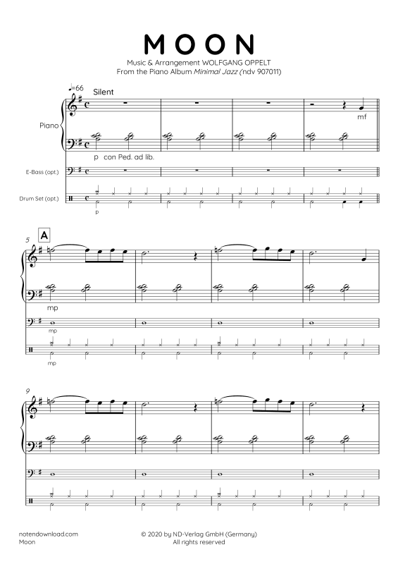Produktgalerie: Seite 1 von 11 Moon, , Klavier Solo - E-Bass und Drum Set optional