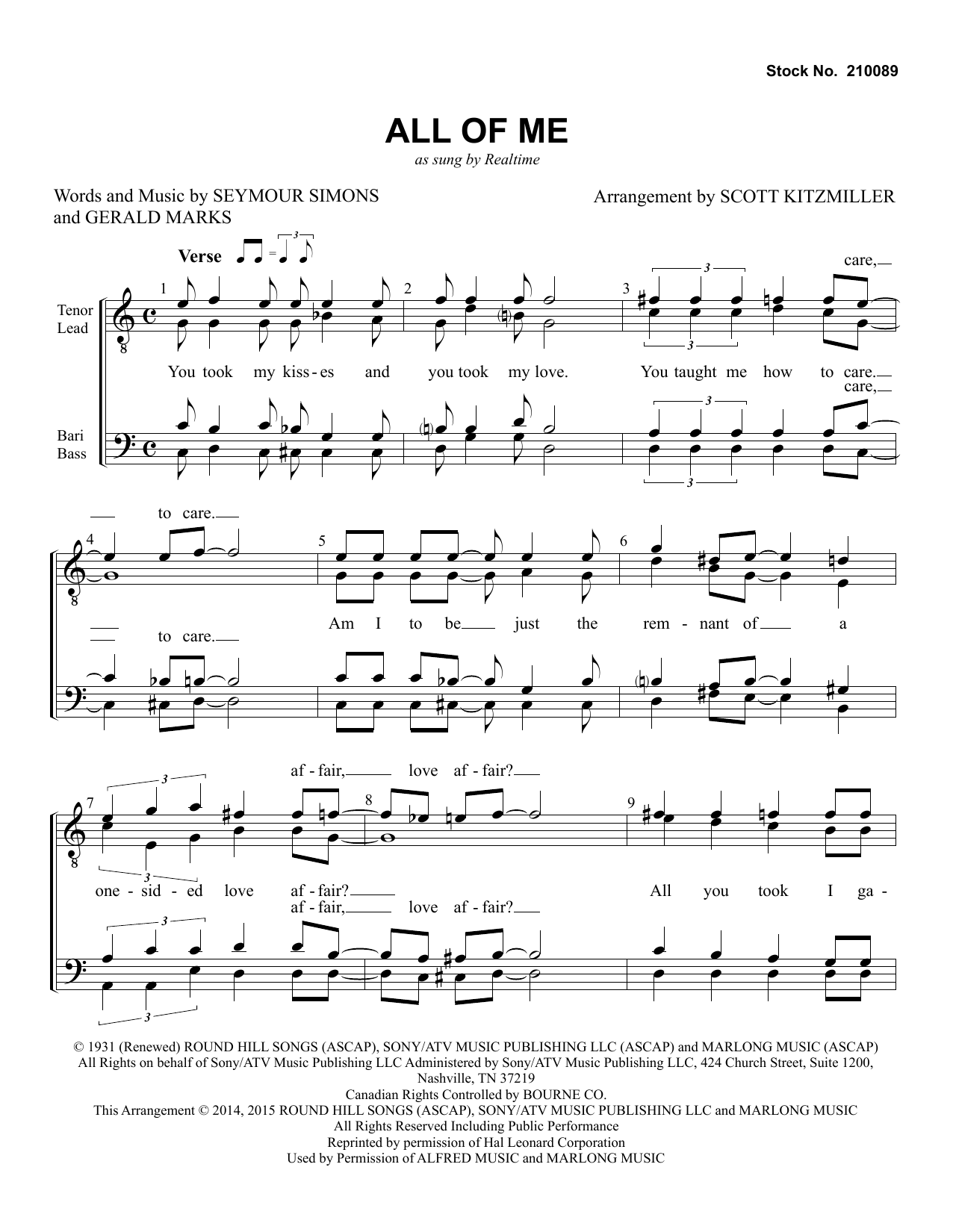 Product picture to: All Of Me (arr. Scott Kitzmiller)