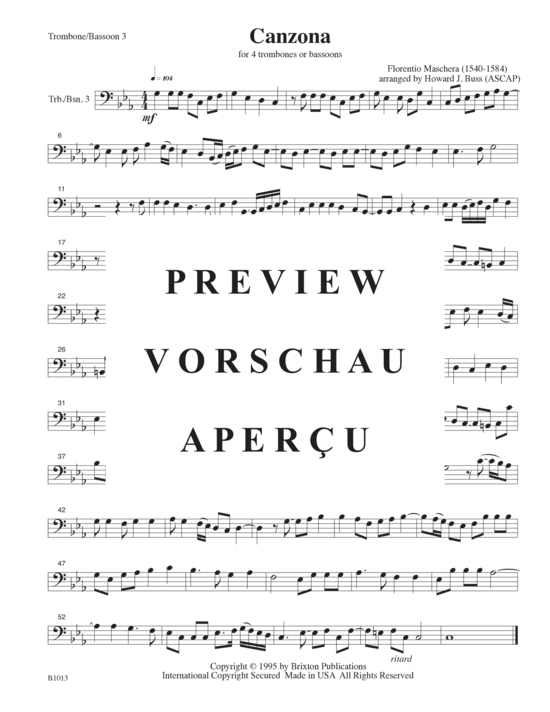 Product gallery: Page 10 of 11 Canzona , , (4 trombones/bassoons)