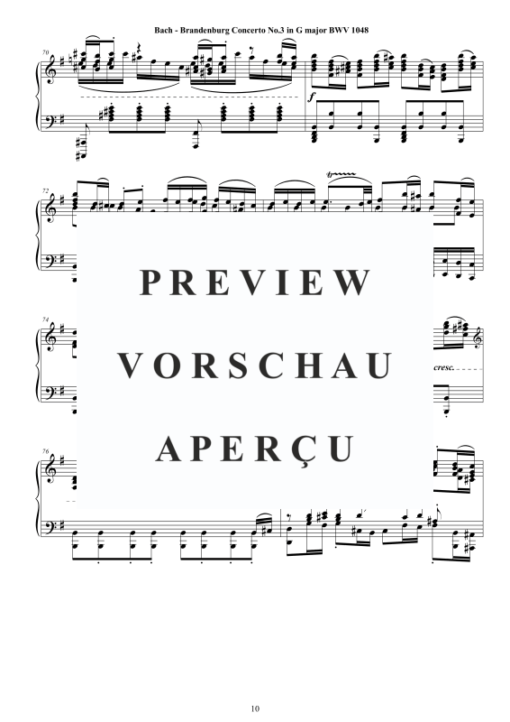 Product gallery: Page 11 of 11 Brandenburg Concerto No. 3 in G major BWV 1048, , Solo Piano