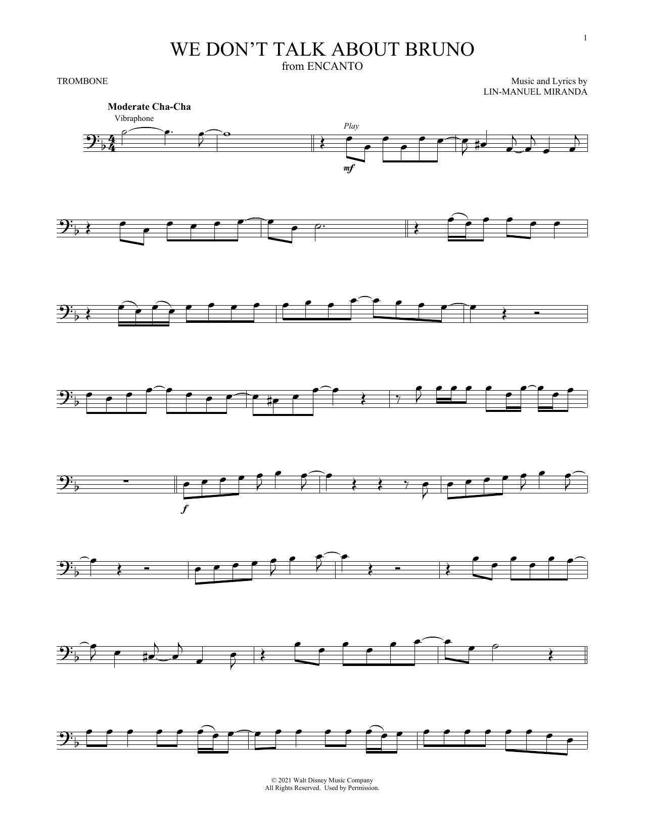 Product gallery: Page 1 of 1 We Don't Talk About Bruno (from Encanto), Lin-Manuel Miranda