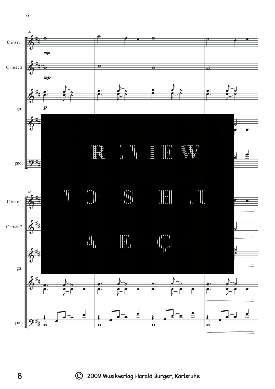 Produktgalerie: Seite 11 von 11 Shadows (Partitur), , Gemischtes Ensemble 2 Instrumente in C, 4 Gitarren und Klavier