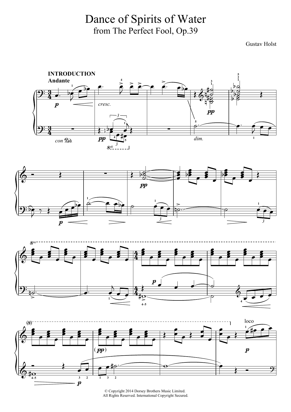 Produktbild zu: The Perfect Fool, Op. 39- Dance Of Spirits Of Water