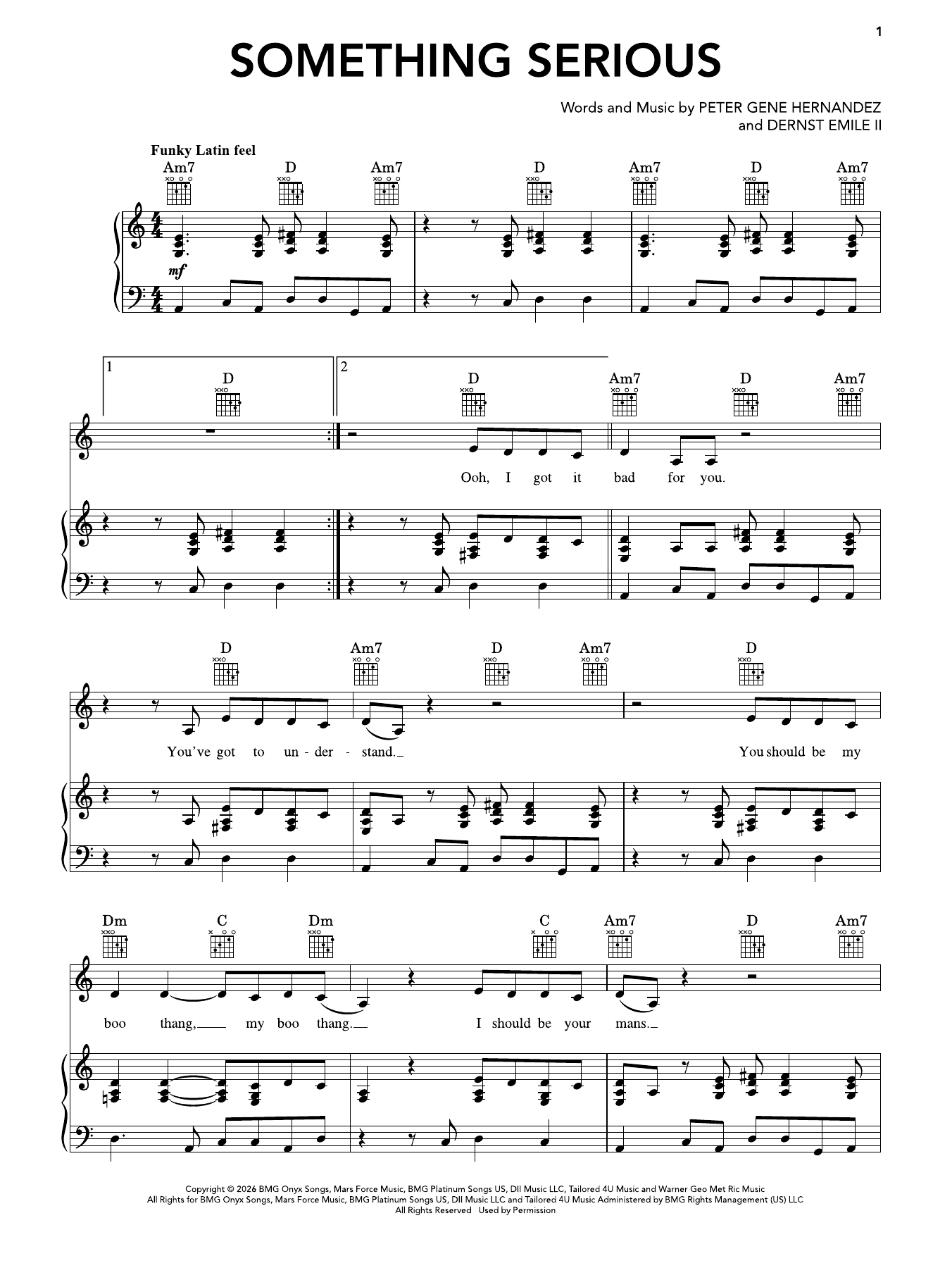 Produktgalerie: Seite 1 von 1 Something Serious, Bruno Mars, Gesang, Gitarre, Klavier