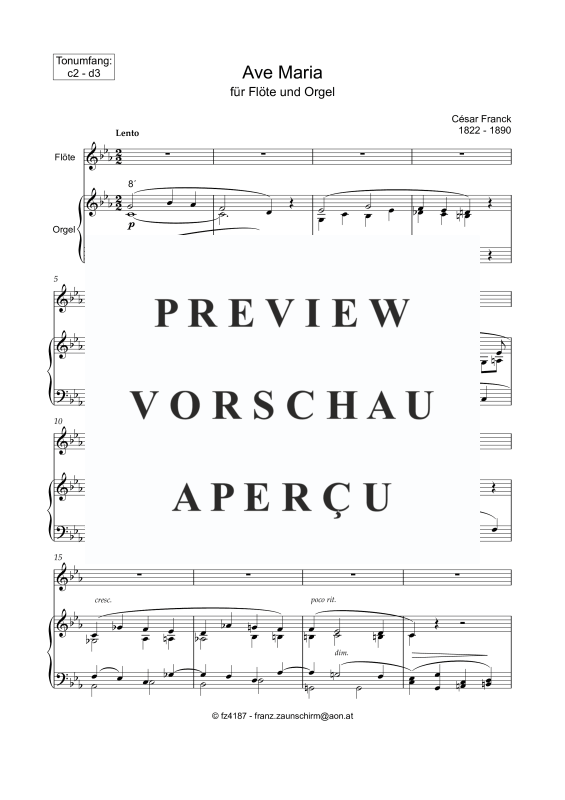 gallery: Ave Maria, , Querflöte und Orgel