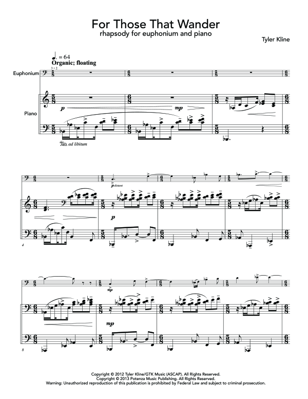 Product gallery: Page 1 of 11 For Those That Wander, , (euphonium and piano)