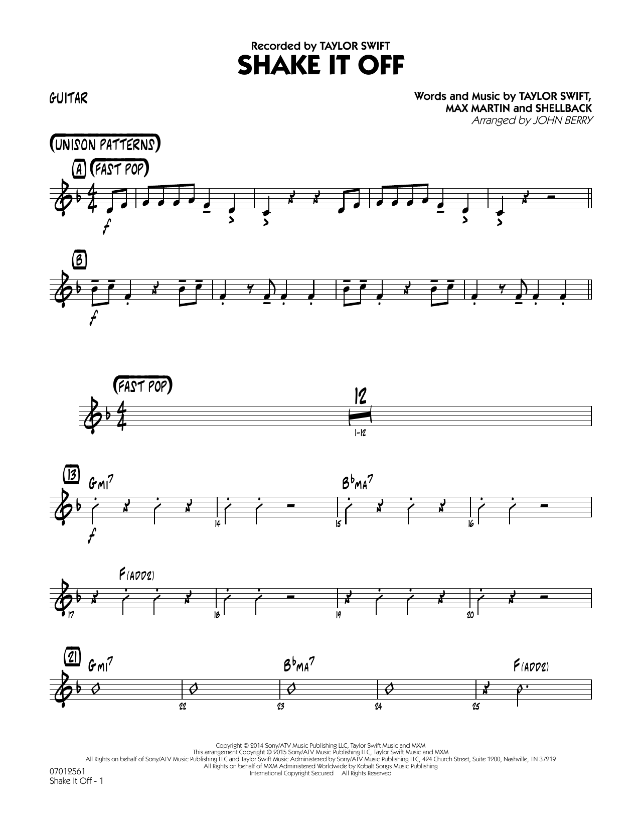 Produktgalerie: Seite 1 von 1 Shake It Off - Guitar, John Berry