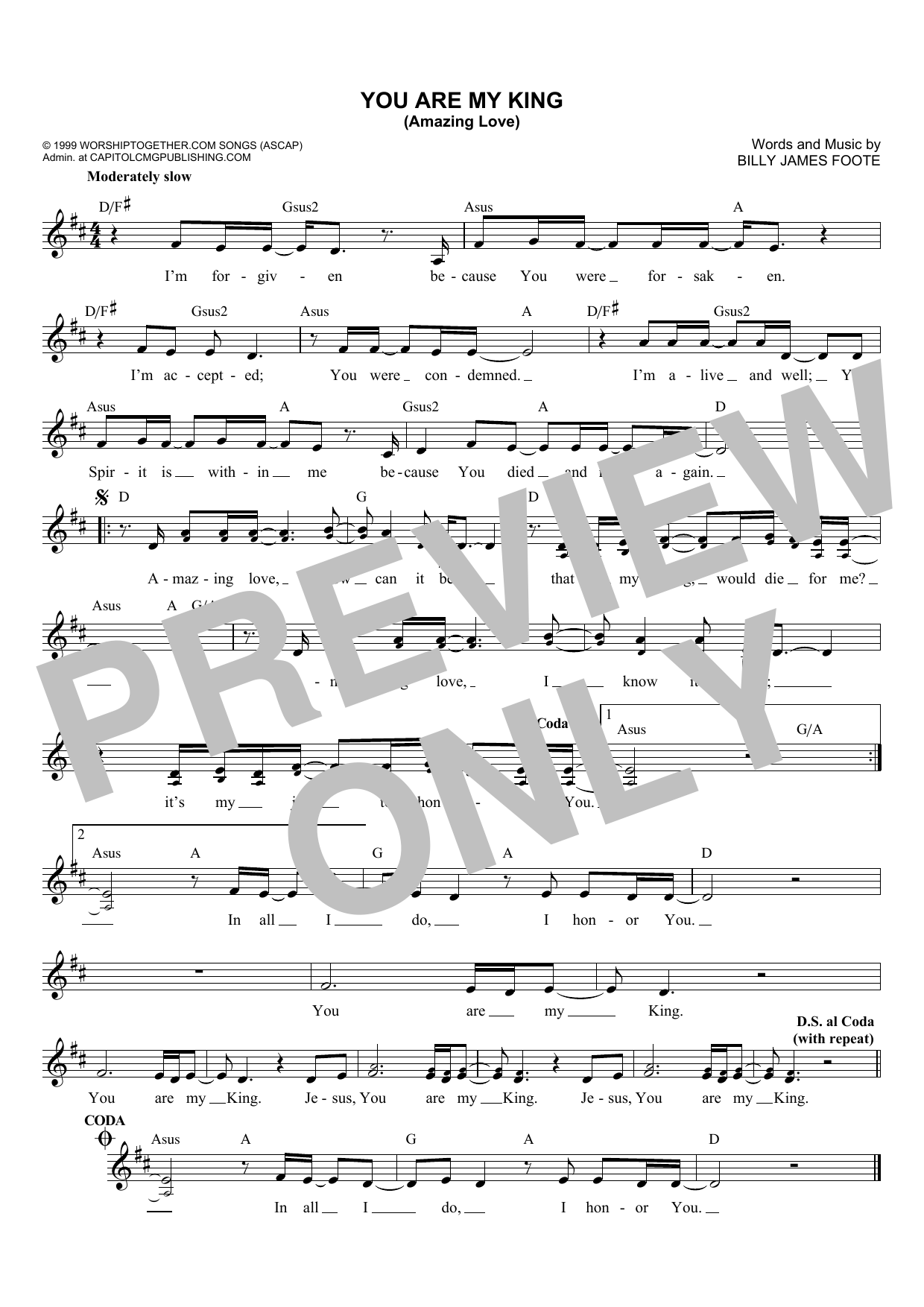 Produktgalerie: Seite 1 von 1 You Are My King (Amazing Love), Billy Foote
