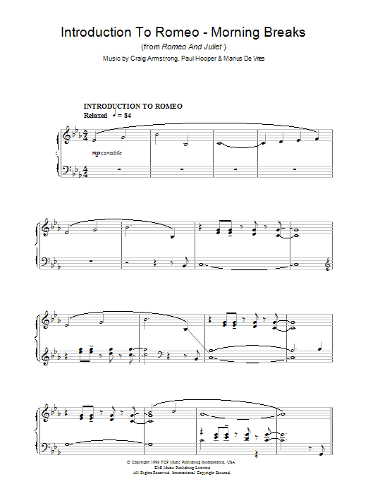 Product picture to: Introduction To Romeo - Morning Breaks (from Romeo And Juliet)