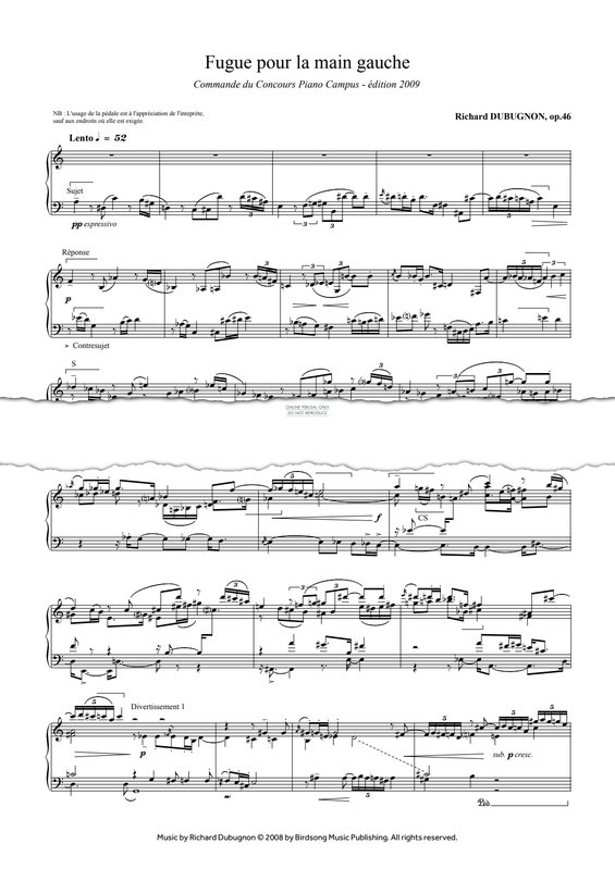 Produktgalerie: Seite 1 von 1 Fugue pour la main gauche, Richard Dubugnon, Klavier