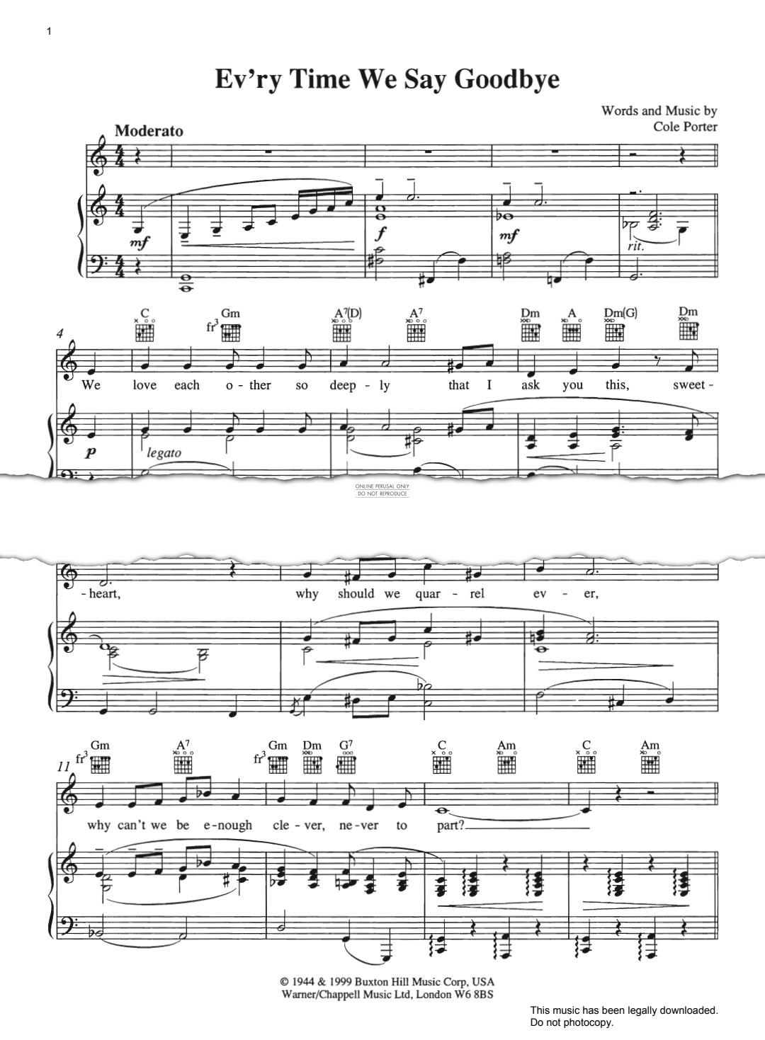 Produktbild zu: Ev'ry Time We Say Goodbye