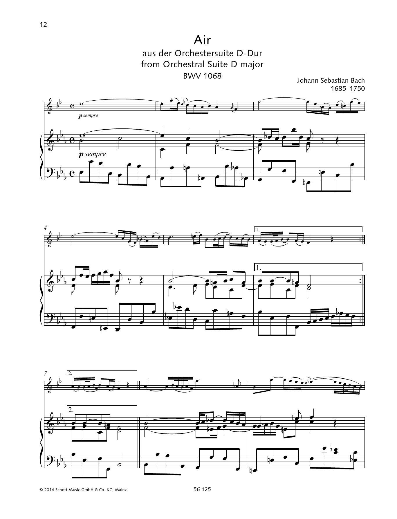 Produktgalerie: Seite 1 von 1 Air, Johann Sebastian Bach
