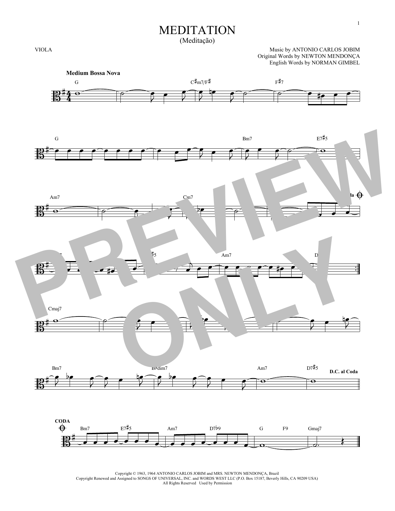 Product gallery: Page 1 of 1 Meditation (Meditacao), Antonio Carlos Jobim