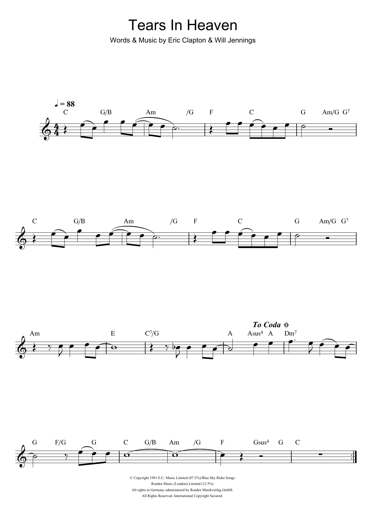 Product gallery: Page 1 of 1 Tears In Heaven, Eric Clapton