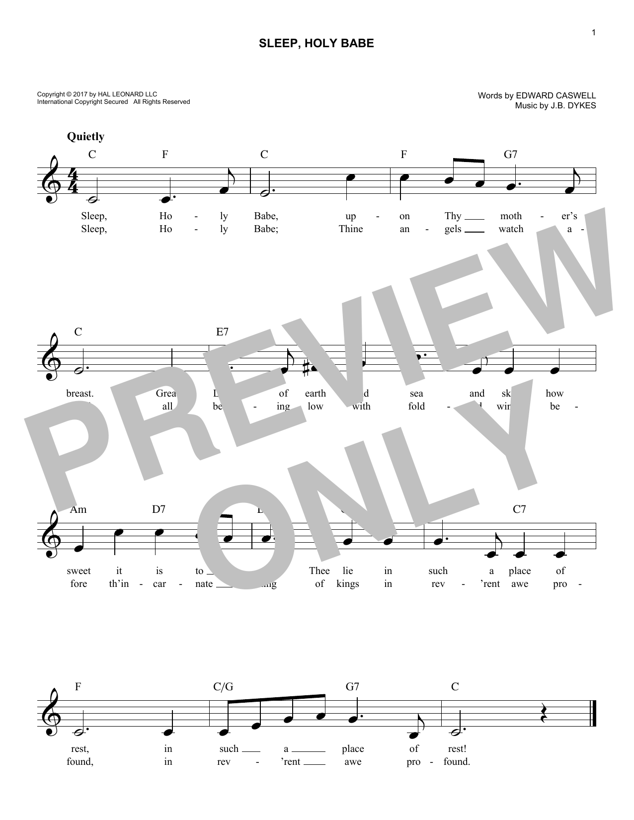 Product gallery: Page 1 of 1 Sleep, Holy Babe, Edward Caswell