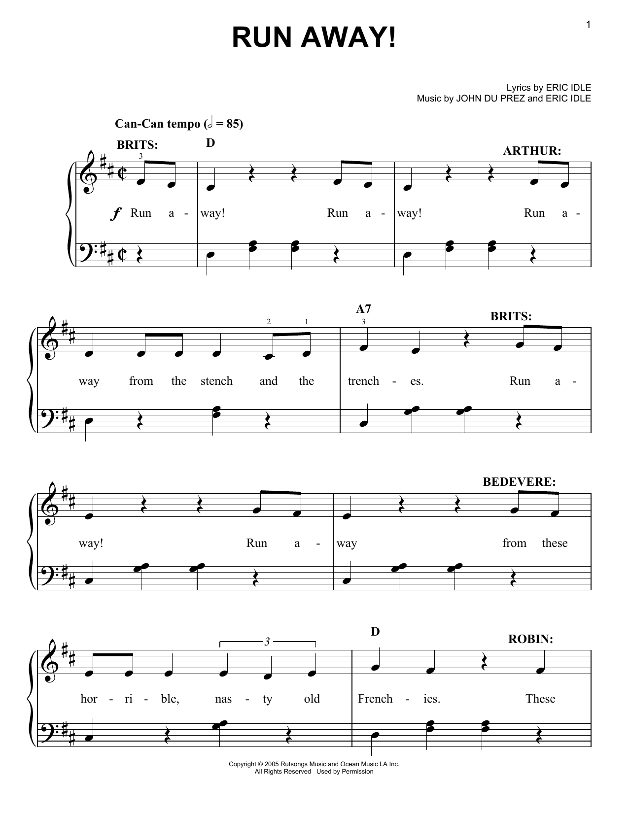 Produktbild zu: Run Away! (from Monty Python's Spamalot)