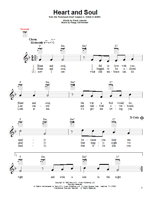 Product gallery: Page 1 of 1 Heart And Soul, Frank Loesser
