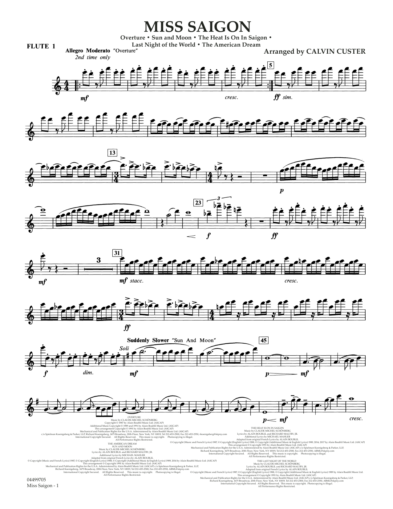 Produktbild zu: Miss Saigon (arr. Calvin Custer) - Flute 1