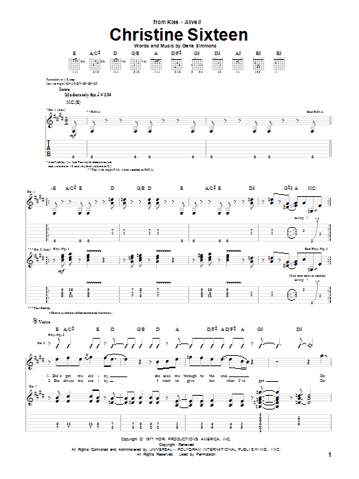 Produktgalerie: Seite 1 von 1 Christine Sixteen, KISS, Gitarre