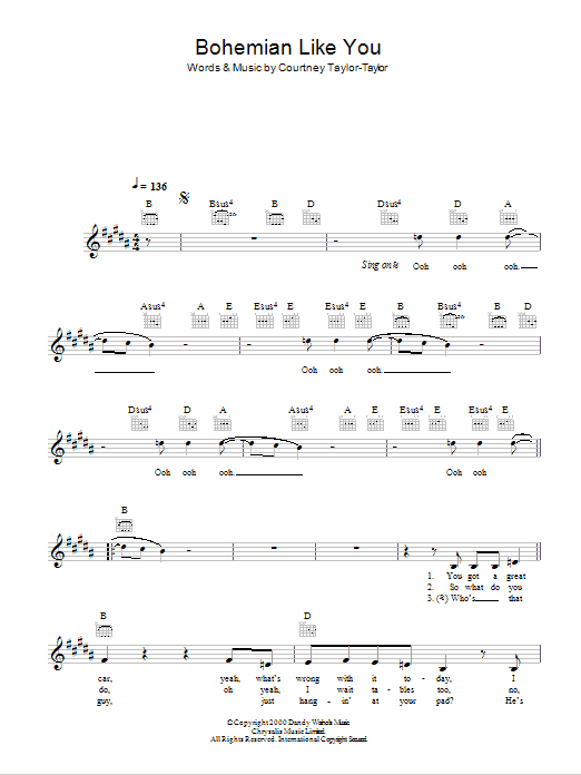 Produktgalerie: Seite 1 von 1 Bohemian Like You, The Dandy Warhols, Melodieinstrument