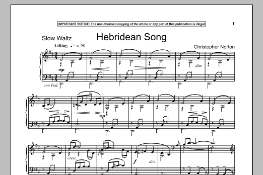 Product gallery: Page 1 of 1 Hebridean Song, Christopher Norton