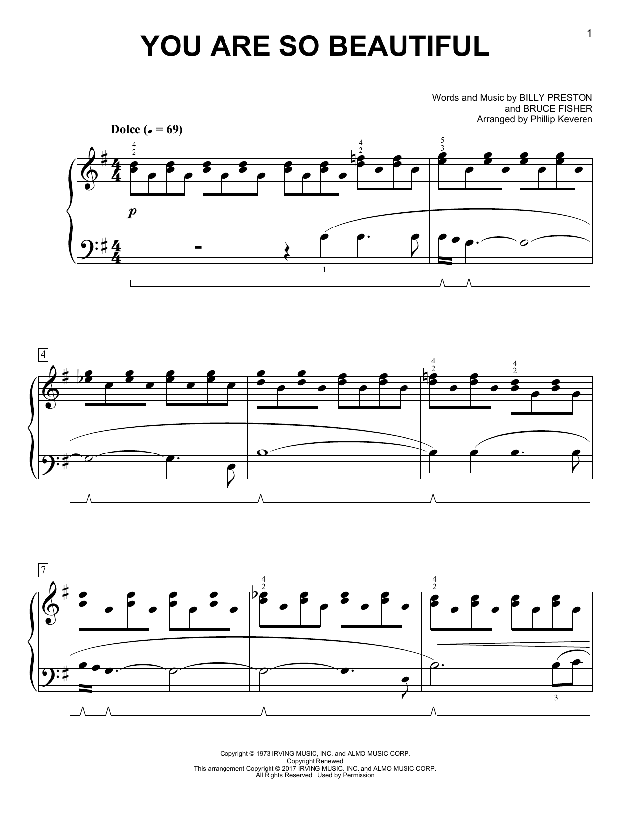 Product picture to: You Are So Beautiful [Classical version] (arr. Phillip Keveren)