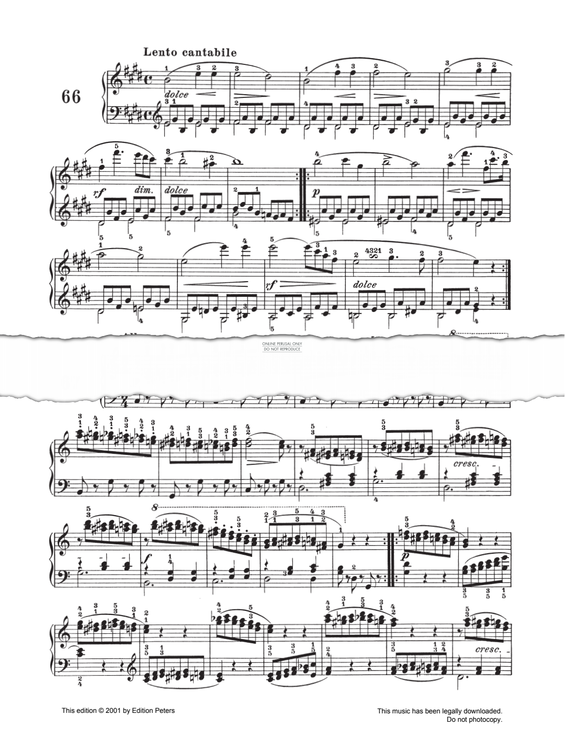 Produktgalerie: Seite 1 von 1 Lento Cantabile Op. 139 No. 66, Carl Czerny, Klavier