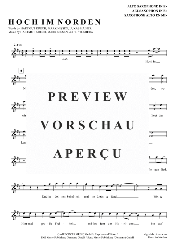 Product gallery: Page 2 of 4 Hoch Im Norden, Santiano, Alto Saxophone