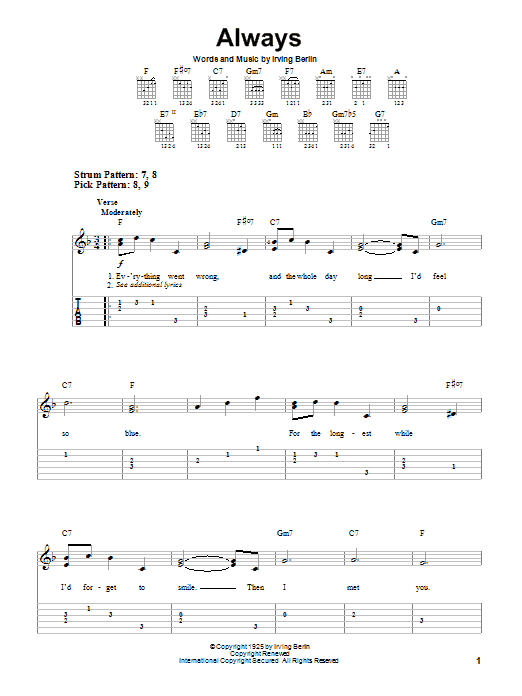 Product gallery: Page 1 of 1 Always, Irving Berlin