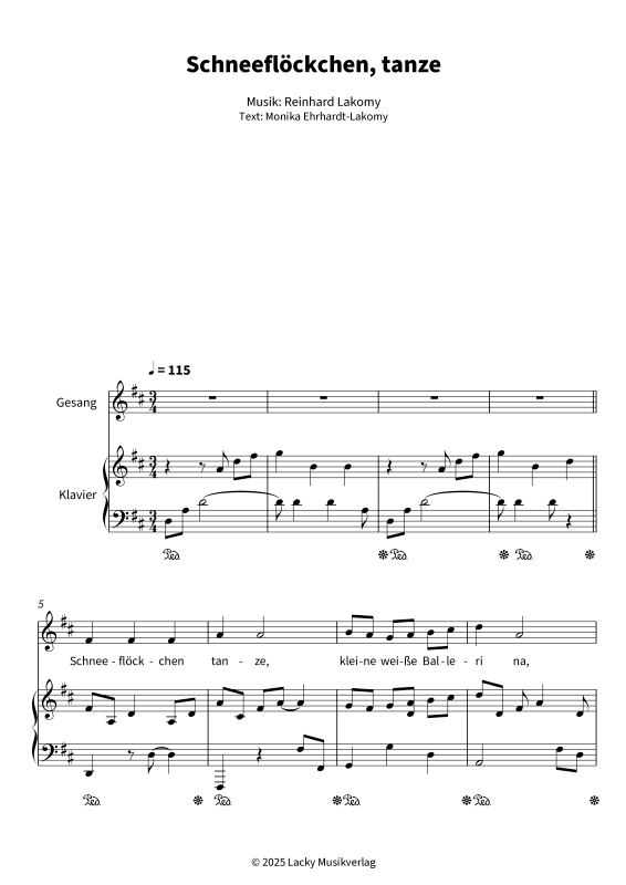 Produktgalerie: Seite 1 von 6 Schneeflöckchen, tanze, , Gesang und Klavier
