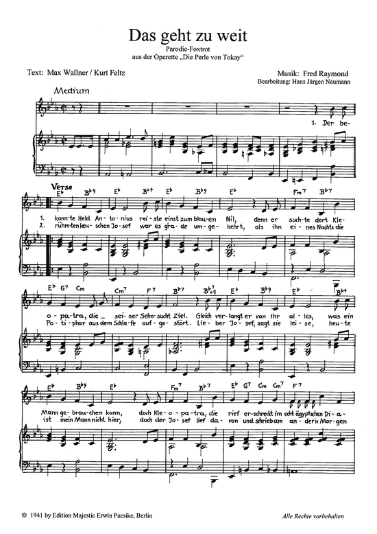 Produktbild zu: Das geht zu weitaus: Die Perle von Tokay (Operette)