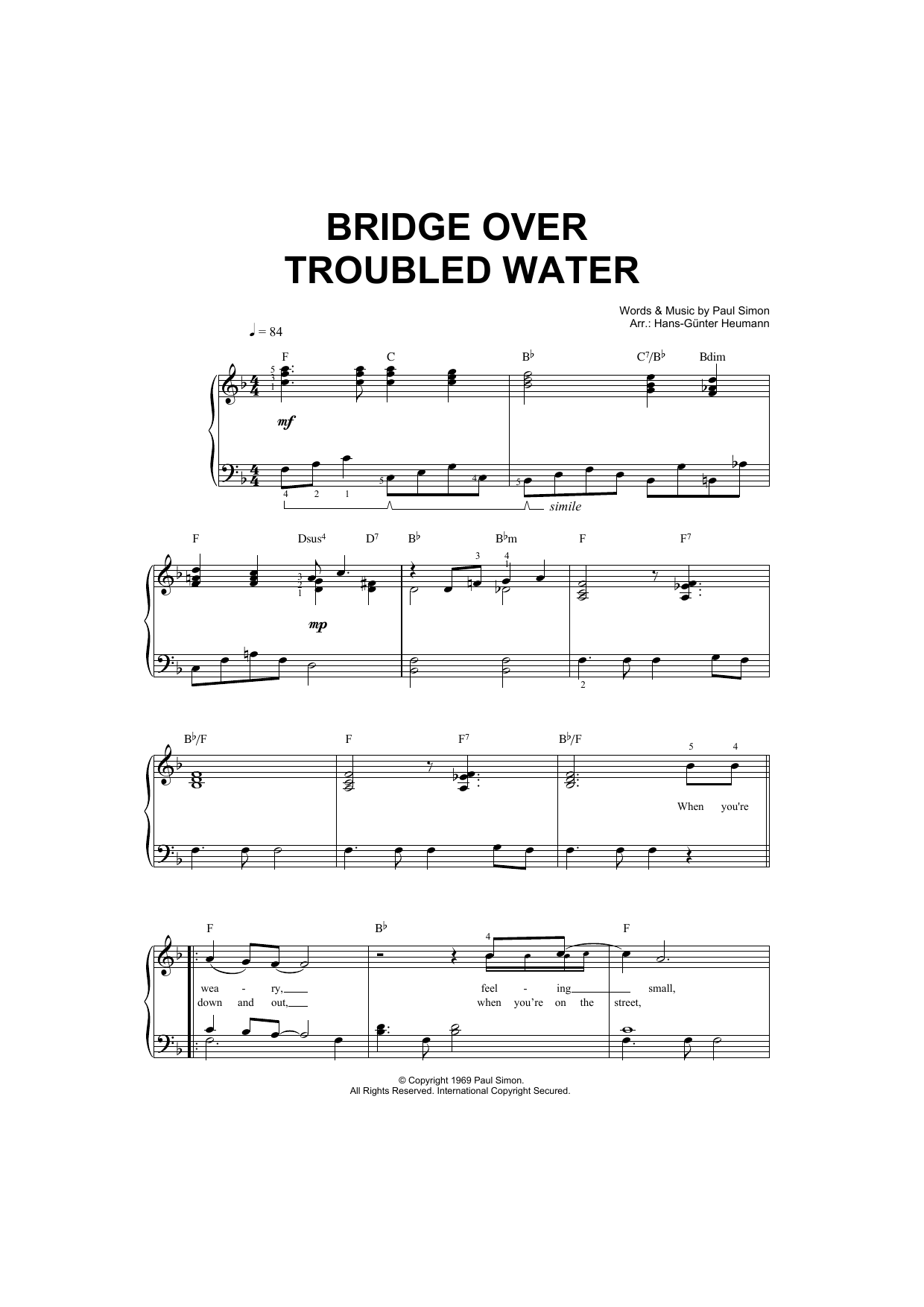 Produktgalerie: Seite 1 von 1 Bridge Over Troubled Water, Simon & Garfunkel, Gesang, Klavier