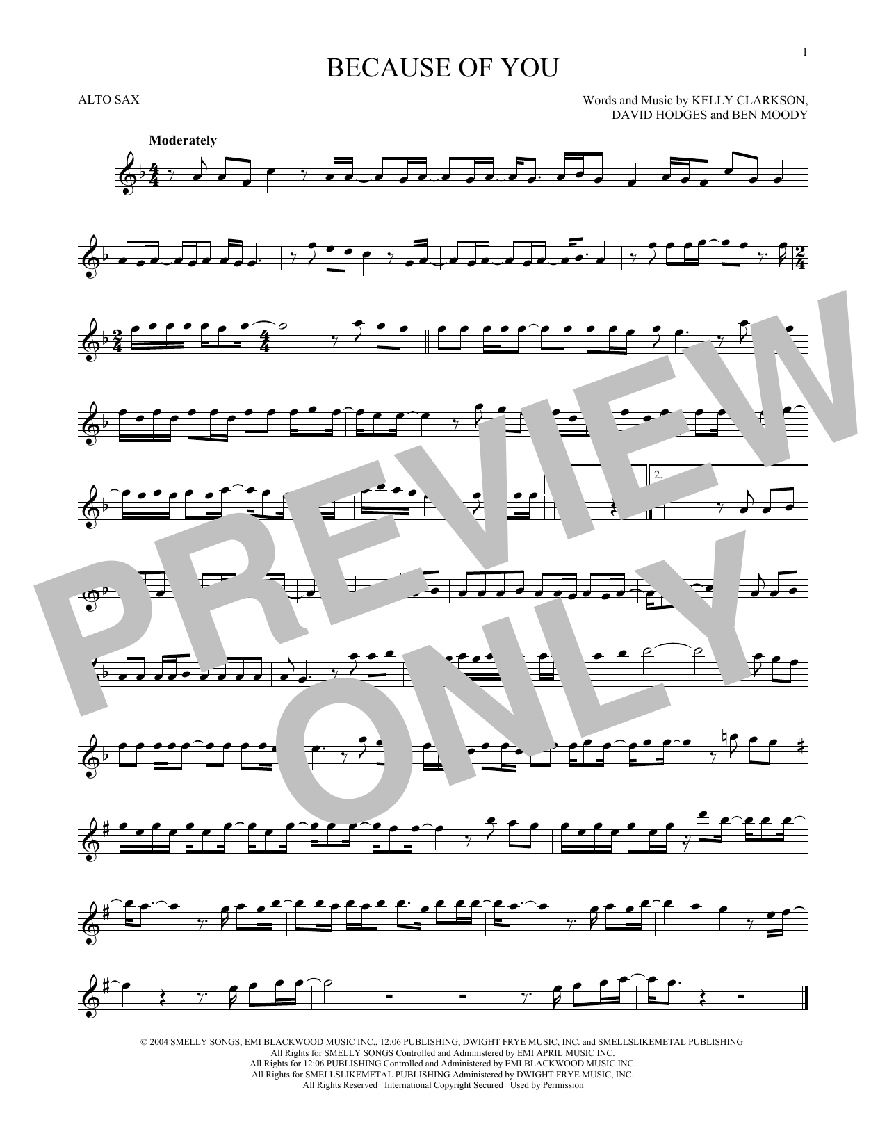 Product gallery: Page 1 of 1 Because Of You, Kelly Clarkson