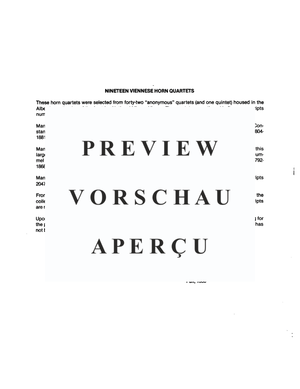 Produktgalerie: Seite 2 von 11 19 Viennese Horn Quartets, Vol. I, , Horn Quartett