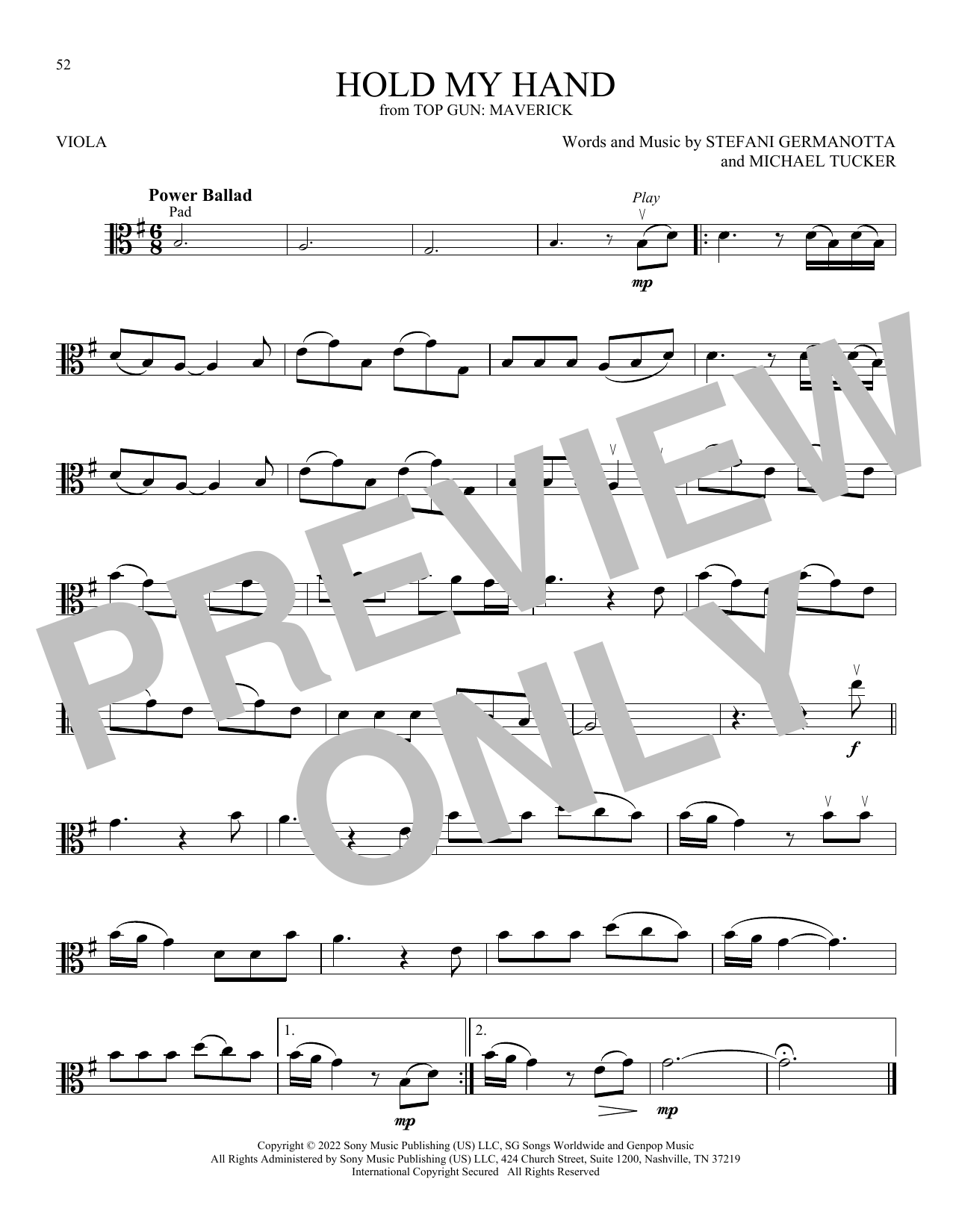 Product gallery: Page 1 of 1 Hold My Hand (from Top Gun: Maverick), Lady Gaga