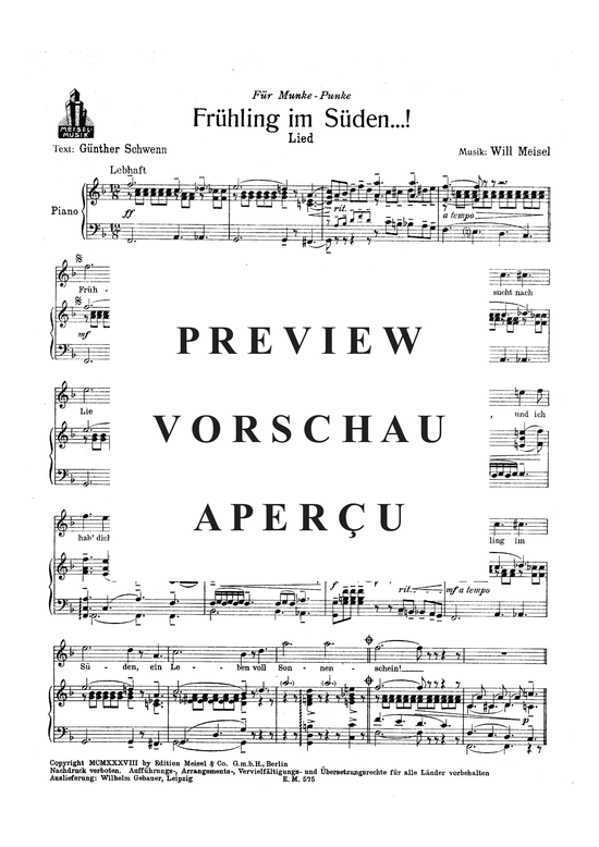 Produktgalerie: Seite 4 von 4 Frühling im Süden, 	, Klavier und Gesang