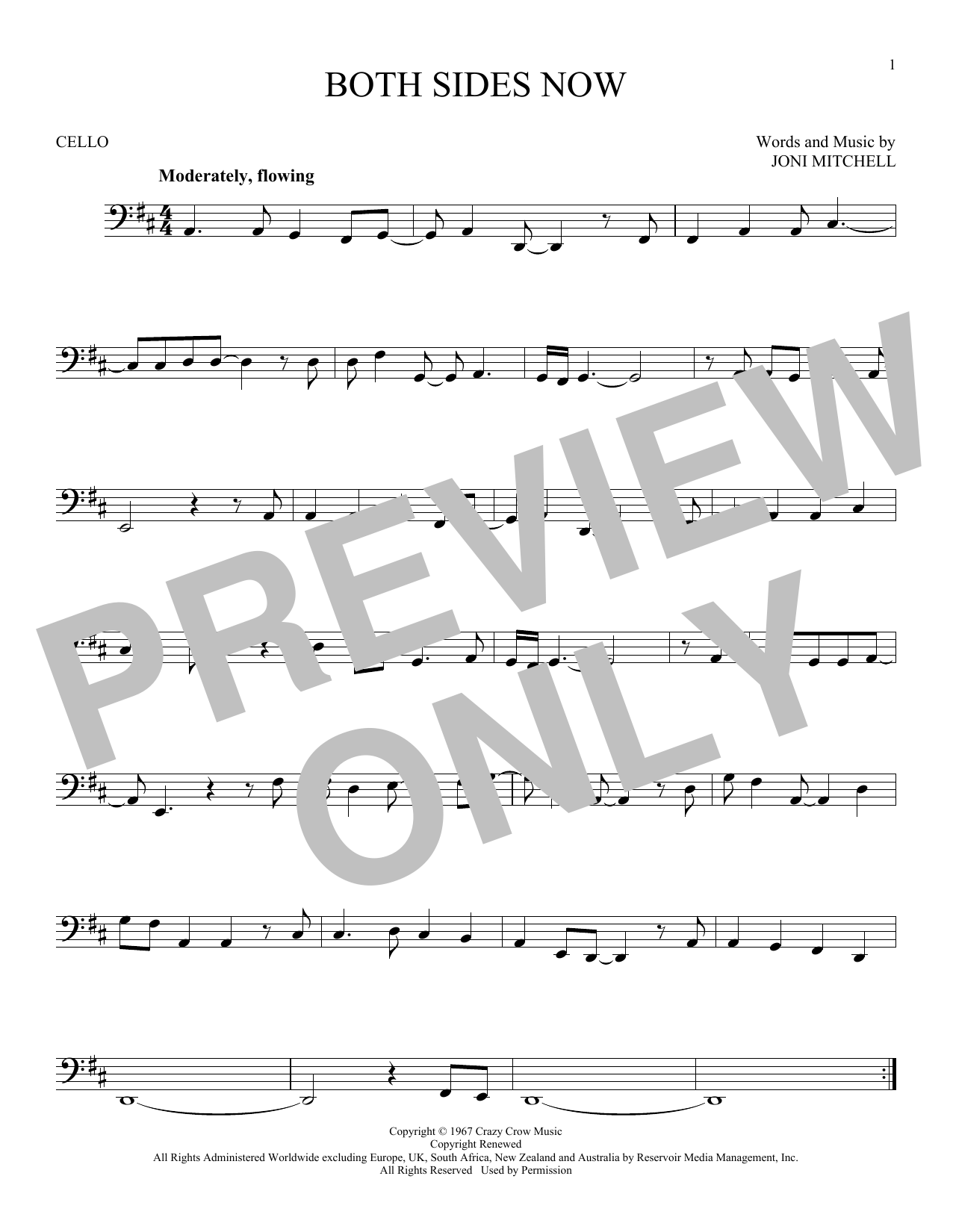 Produktgalerie: Seite 1 von 1 Both Sides Now, Joni Mitchell, Violoncello