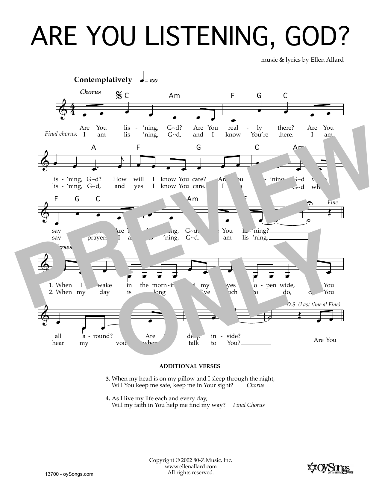 Product gallery: Page 1 of 1 Are You Listening God, Ellen Allard