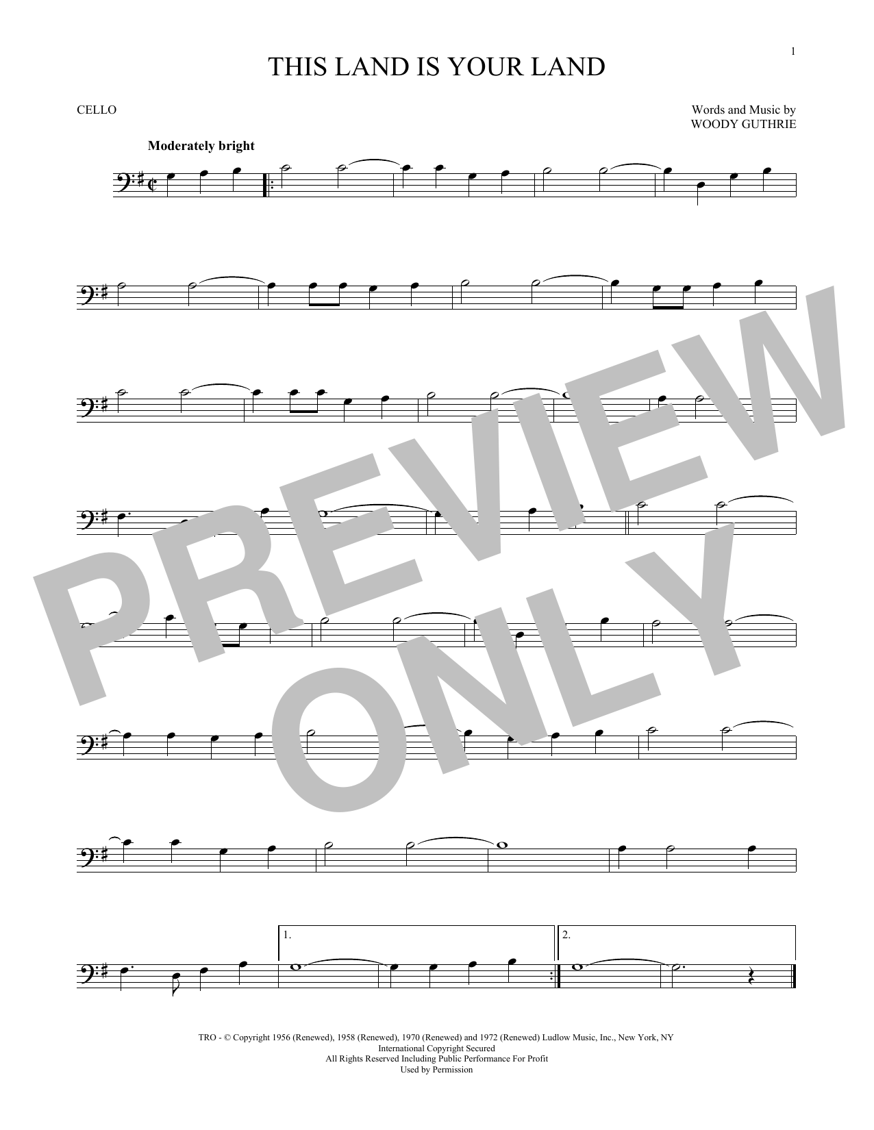 Produktgalerie: Seite 1 von 1 This Land Is Your Land, Woody Guthrie, Violoncello