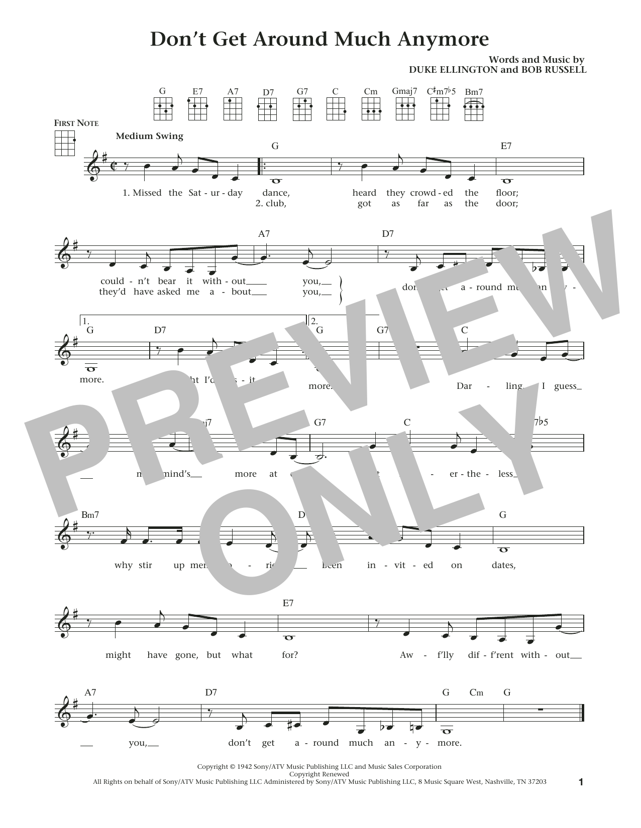 Product gallery: Page 1 of 1 Don't Get Around Much Anymore (from The Daily Ukulele) (arr. Liz and Jim Beloff), Duke Ellington