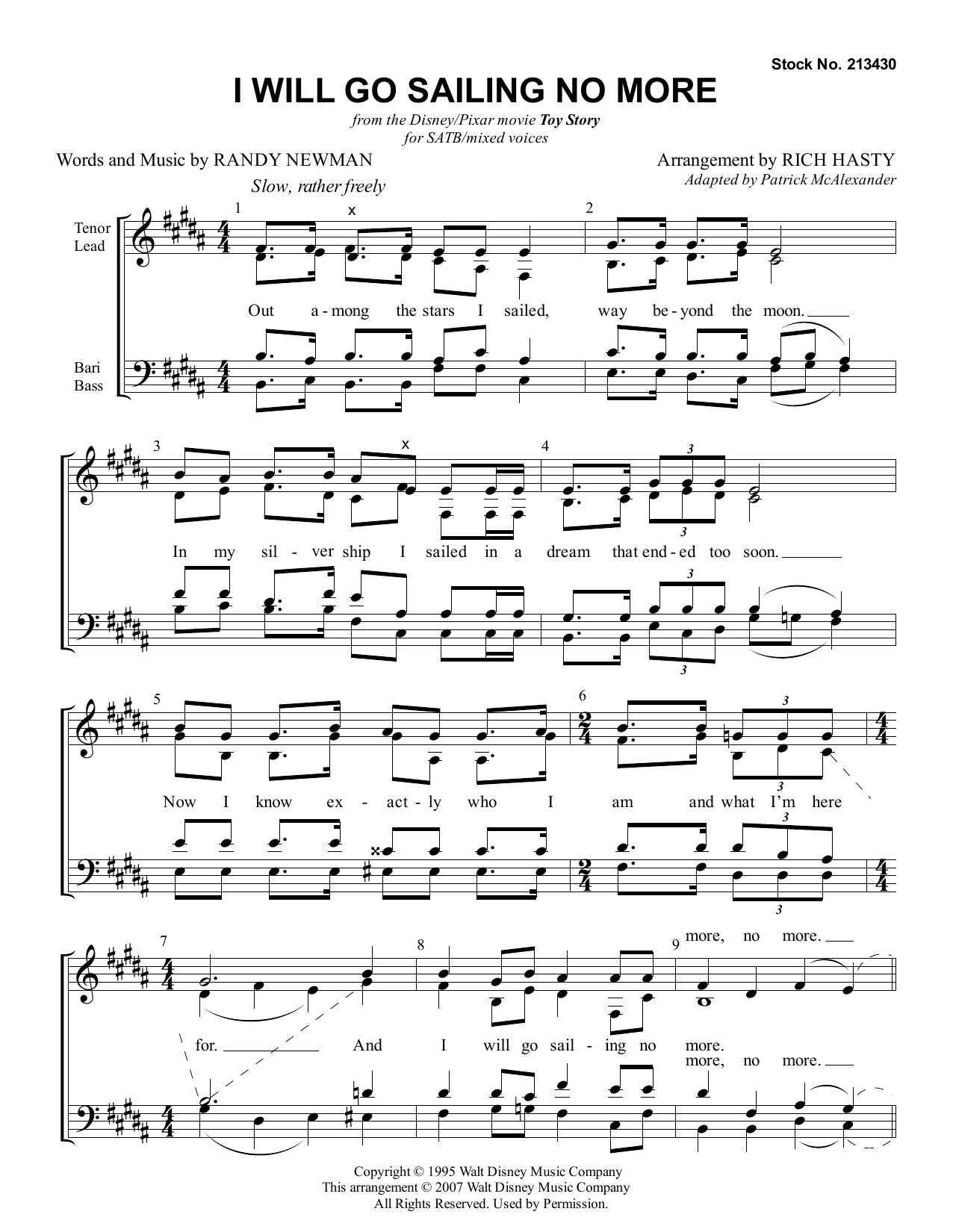 Produktbild zu: I Will Go Sailing No More (arr. Richard Hasty)