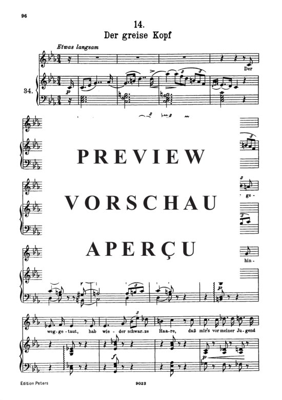 Product gallery: Page 2 of 3 Der greise Kopf D.911-14 (Winterreise), , High Voice and Piano