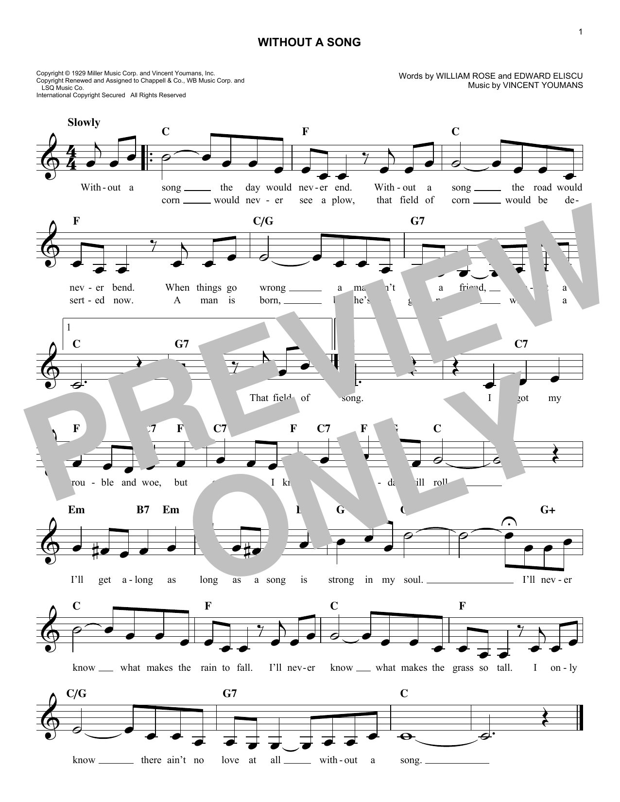 Product gallery: Page 1 of 1 Without A Song, Edward Eliscu
