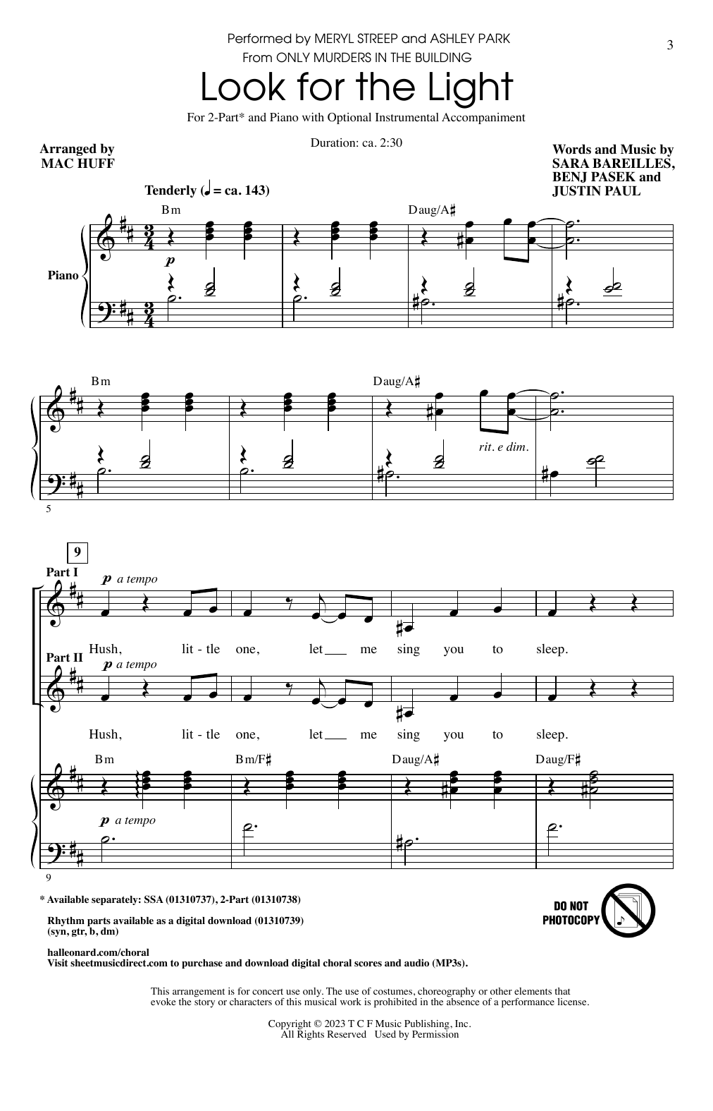 Produktbild zu: Look For The Light (from Only Murders In The Building) (arr. Mac Huff)