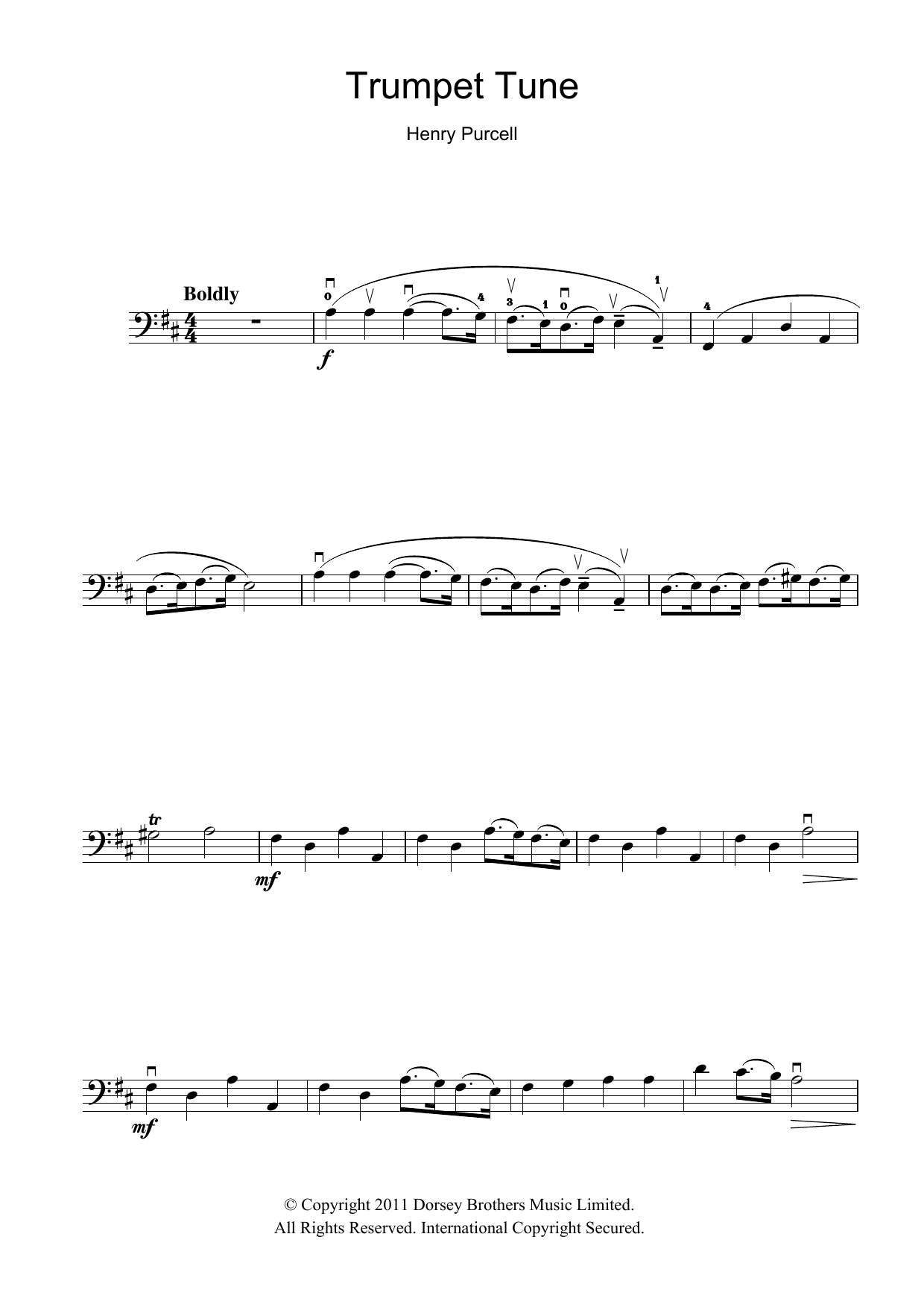 Produktgalerie: Seite 1 von 1 Trumpet Tune, Henry Purcell, Violoncello